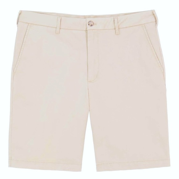 Izod Men's Coral and Cream Flat Front Shorts - Picture 7 of 7